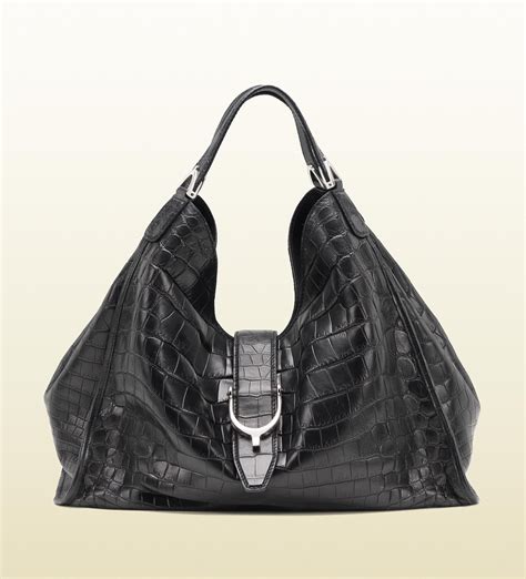 gucci crocodile stirrup handbag|gucci pebbled leather shoulder bag.